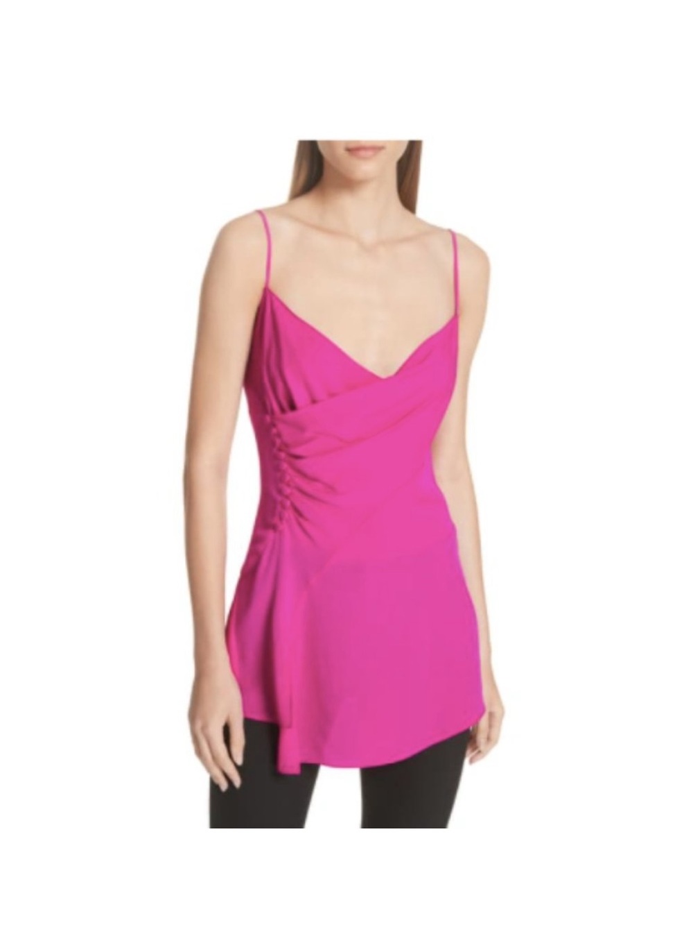 Jason Wu Fuchsia Draped Spaghetti-Strap Camisole